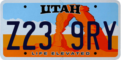 UT license plate Z239RY