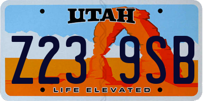 UT license plate Z239SB
