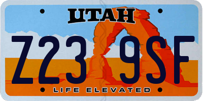 UT license plate Z239SF