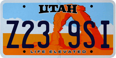 UT license plate Z239SI