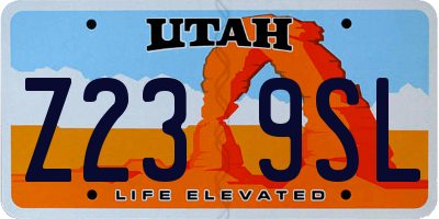UT license plate Z239SL