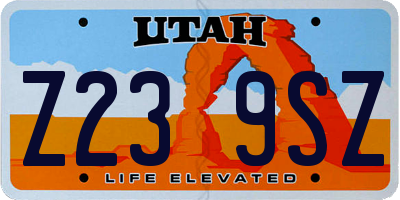 UT license plate Z239SZ