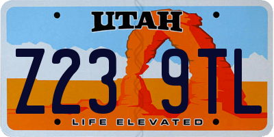 UT license plate Z239TL