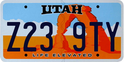 UT license plate Z239TY