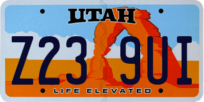 UT license plate Z239UI