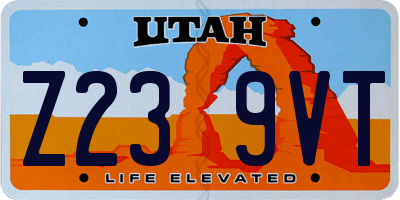 UT license plate Z239VT