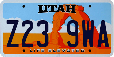 UT license plate Z239WA