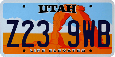 UT license plate Z239WB