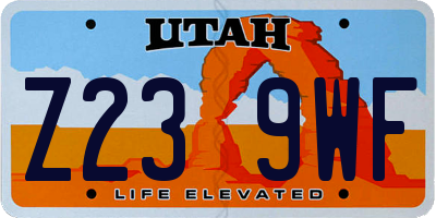 UT license plate Z239WF