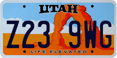 UT license plate Z239WG