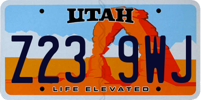UT license plate Z239WJ