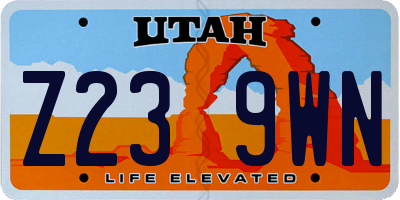 UT license plate Z239WN