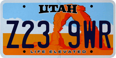 UT license plate Z239WR