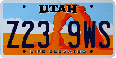 UT license plate Z239WS