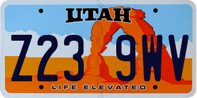 UT license plate Z239WV