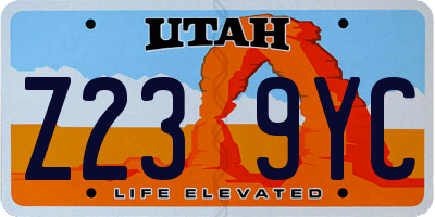 UT license plate Z239YC
