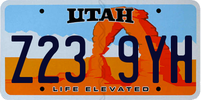 UT license plate Z239YH