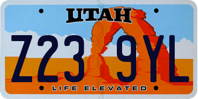 UT license plate Z239YL