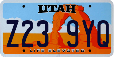 UT license plate Z239YQ