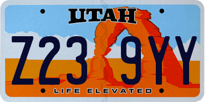 UT license plate Z239YY