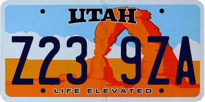UT license plate Z239ZA