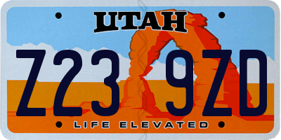 UT license plate Z239ZD