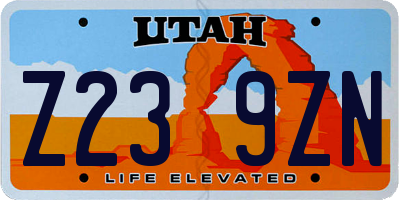 UT license plate Z239ZN