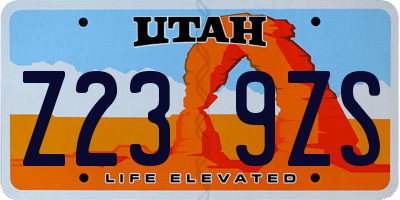 UT license plate Z239ZS