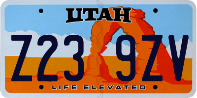 UT license plate Z239ZV