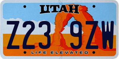 UT license plate Z239ZW