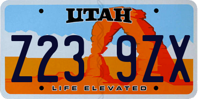 UT license plate Z239ZX