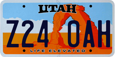 UT license plate Z240AH