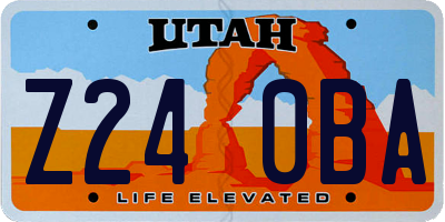 UT license plate Z240BA