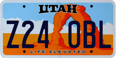 UT license plate Z240BL