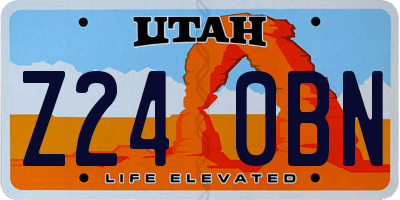 UT license plate Z240BN