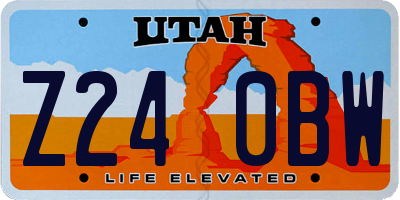 UT license plate Z240BW