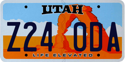 UT license plate Z240DA