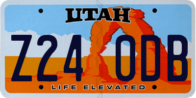 UT license plate Z240DB