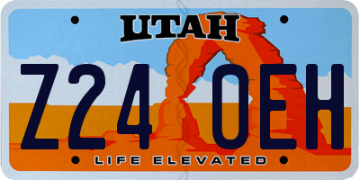 UT license plate Z240EH