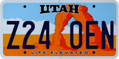 UT license plate Z240EN