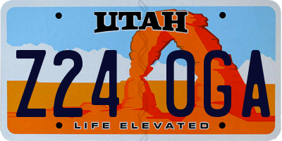 UT license plate Z240GA