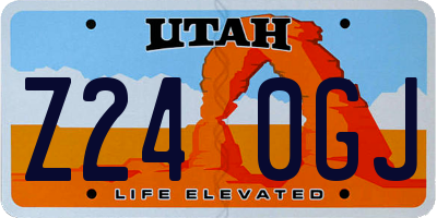 UT license plate Z240GJ