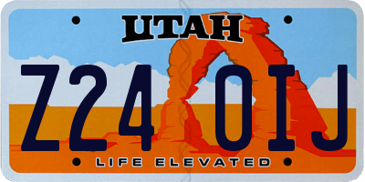 UT license plate Z240IJ