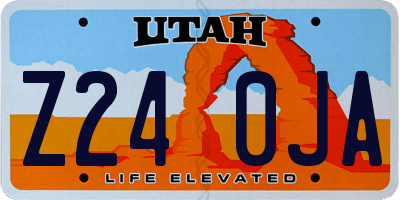 UT license plate Z240JA