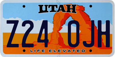 UT license plate Z240JH