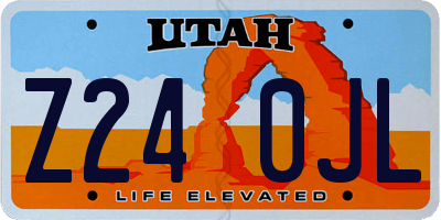 UT license plate Z240JL