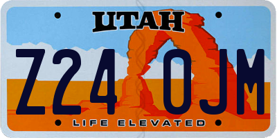 UT license plate Z240JM