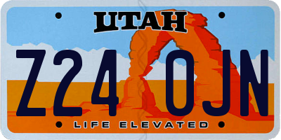 UT license plate Z240JN