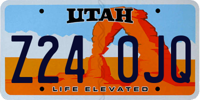 UT license plate Z240JQ