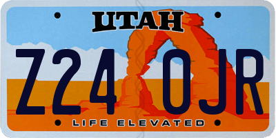 UT license plate Z240JR